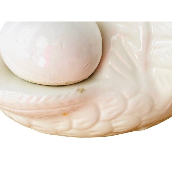 Vintage Hen On Nest Salt Pepper Napkin Holder Ceramic White Country Kitchen - Picture 4 of 10